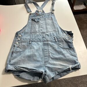 We The Free Light Blue Denim Overalls